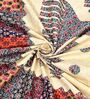Cream Traditional print 144 TC Cotton King Size  Bedsheet With 2 Pillow Cover