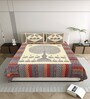 Cream Traditional print 144 TC Cotton King Size  Bedsheet With 2 Pillow Cover