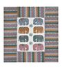 Green Elephant Print 144 TC Cotton King Size  Bedsheet With 2 Pillow Cover