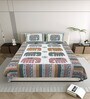 Green Elephant Print 144 TC Cotton King Size  Bedsheet With 2 Pillow Cover