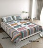 Green Elephant Print 144 TC Cotton King Size  Bedsheet With 2 Pillow Cover