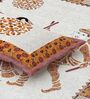 Orange Traditional print 144 TC Cotton King Size  Bedsheet With 2 Pillow Cover