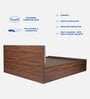 Michi Queen Size Upholstered Bed In Walnut Colour With Box Storage