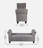 Queens Accent Recamier With Storage Iron Grey Velvet