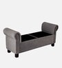 Queens Accent Recamier With Storage Iron Grey Velvet