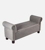 Queens Accent Recamier With Storage Iron Grey Velvet