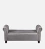 Queens Accent Recamier With Storage Iron Grey Velvet