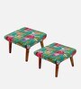Queens Ottoman Set Of 2 In Teak Finish