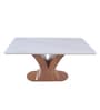 Queensgate Marble 6 Seater Dining Table In Textured White Color