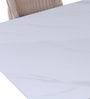 Queensgate Marble 6 Seater Dining Table In Textured White Color