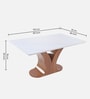 Queensgate Marble 6 Seater Dining Table In Textured White Color