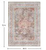 Quench Blue Rust Traditional Polyester 4 ft x 6 ft Machine Made Carpet