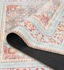 Quench Blue Rust Traditional Polyester 4 ft x 6 ft Machine Made Carpet