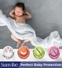 Quick Dry and Waterproof Grey Cotton Baby Bed Protector (Small)