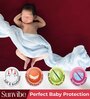 Quick Dry and Waterproof Maroon Cotton Bed Protector for Kids