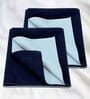 Quick Dry and Waterproof Navy Blue Cotton Bed Protector Pack of 2