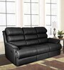 Quies Leatherette Manual 3 Seater Recliner In Black Colour