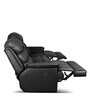 Quies Leatherette Manual 3 Seater Recliner In Black Colour