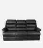 Quies Leatherette Manual 3 Seater Recliner In Black Colour