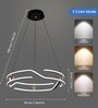 Quill Modern LED Ceiling Chandelier, Curved CShape Gold Design, Smart Hanging Light with Alexa Google Control, 3 Color Modes Adjustable Ceiling Light for Living Room Bedroom Dining Hall