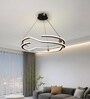 Quill Modern LED Ceiling Chandelier, Curved CShape Gold Design, Smart Hanging Light with Alexa Google Control, 3 Color Modes Adjustable Ceiling Light for Living Room Bedroom Dining Hall