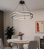 Quill Modern LED Ceiling Chandelier, Curved CShape Gold Design, Smart Hanging Light with Alexa Google Control, 3 Color Modes Adjustable Ceiling Light for Living Room Bedroom Dining Hall