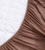 Quilted (78x72) Cotton  King Size Mattress Protector in Brown Colour