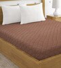 Quilted (78x72) Cotton  King Size Mattress Protector in Brown Colour