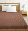 Quilted (78x72) Cotton  King Size Mattress Protector in Brown Colour