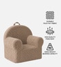 Quilted Corduroy Kids Lounge Chair In Brown Colour