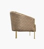 QuiltedGold Fabric Low Back Lounge Chair in Biege Colour