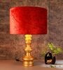 Quirky Gold Rust Velvet Shade Table Lamp with Golden Base