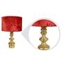 Quirky Gold Rust Velvet Shade Table Lamp with Golden Base