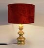 Quirky Gold Rust Velvet Shade Table Lamp with Golden Base