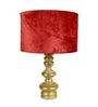 Quirky Gold Rust Velvet Shade Table Lamp with Golden Base