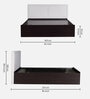 Qunitino Queen Size Bed In Walnut Finish With Box Storage