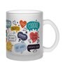 Quotes Frosted White 350ml Glass Coffee Mug