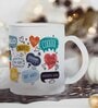 Quotes Frosted White 350ml Glass Coffee Mug