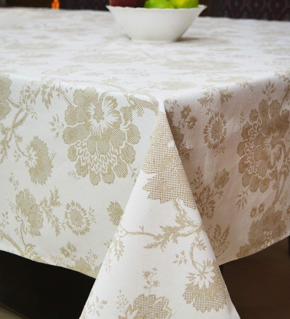 Buy R Home Floral Off White Cotton Table Cloth by R Home Online Table