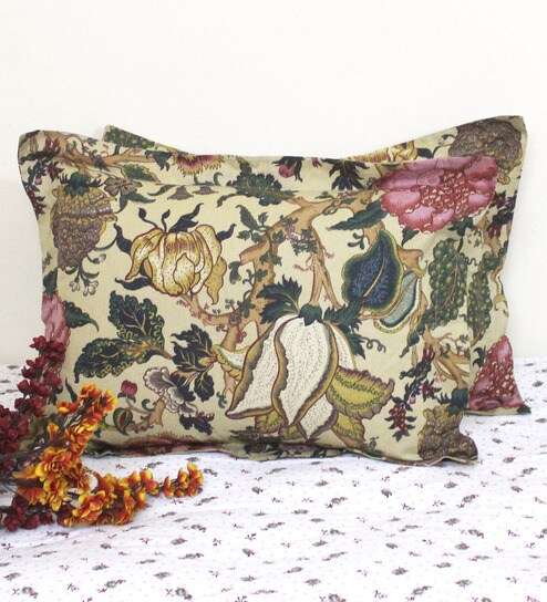 Buy Multicolour Cotton 20 X 26 Pillow Cover Set Of 2 By R Home