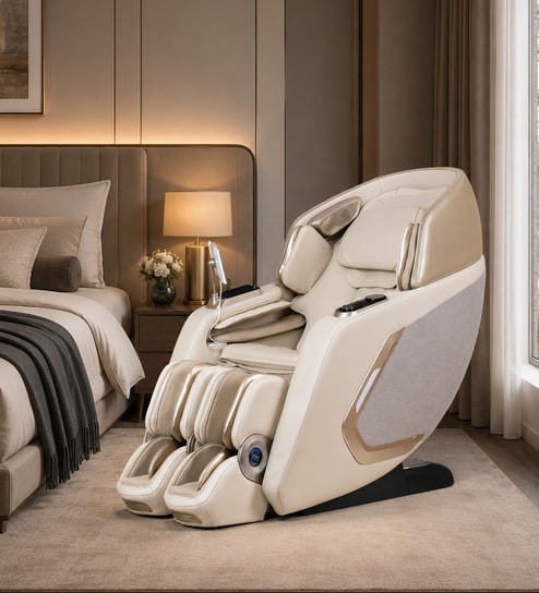 R-Nexa 4D Leather Robotic Massage Chair In Beige Colour