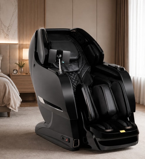 R Zenora Leather Premium Massage Chair In Black Colour