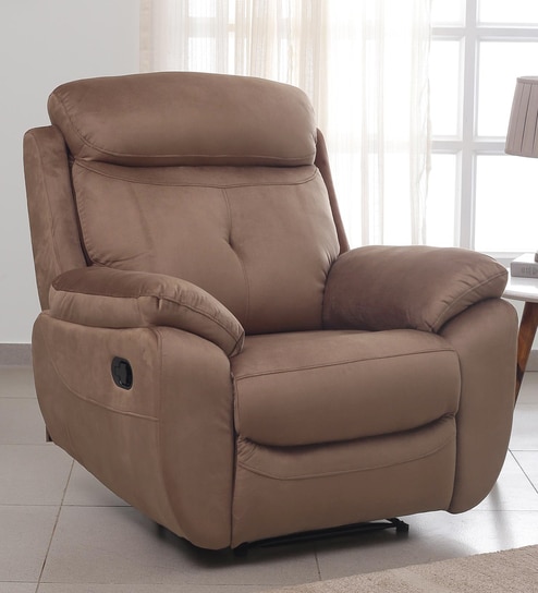 Hamilton Fabric 1 Seater Manual Recliner In Brown Colour