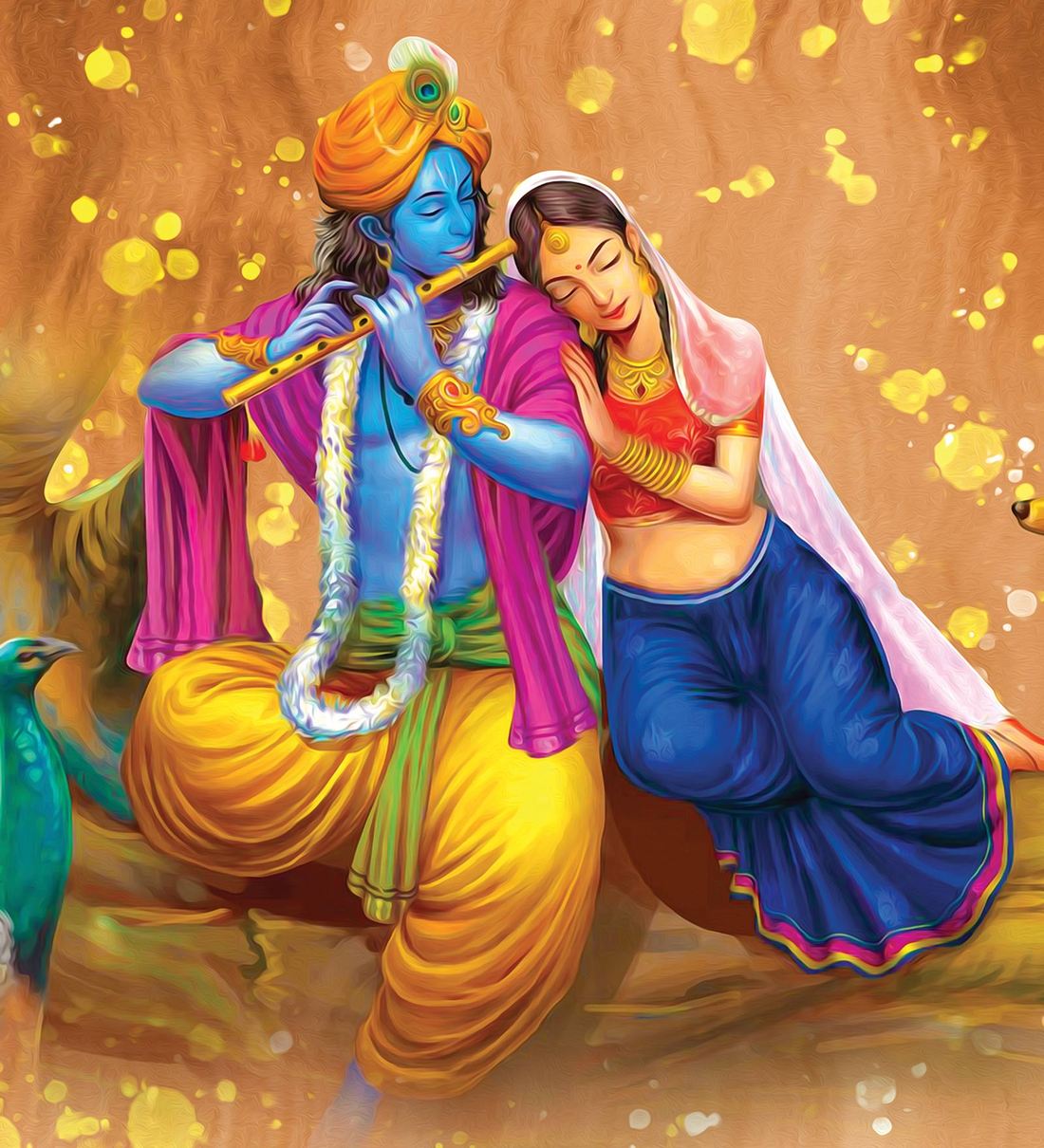 Buy Radha Krishna Oil paint Art 16\x24\ Stretched and Framed in