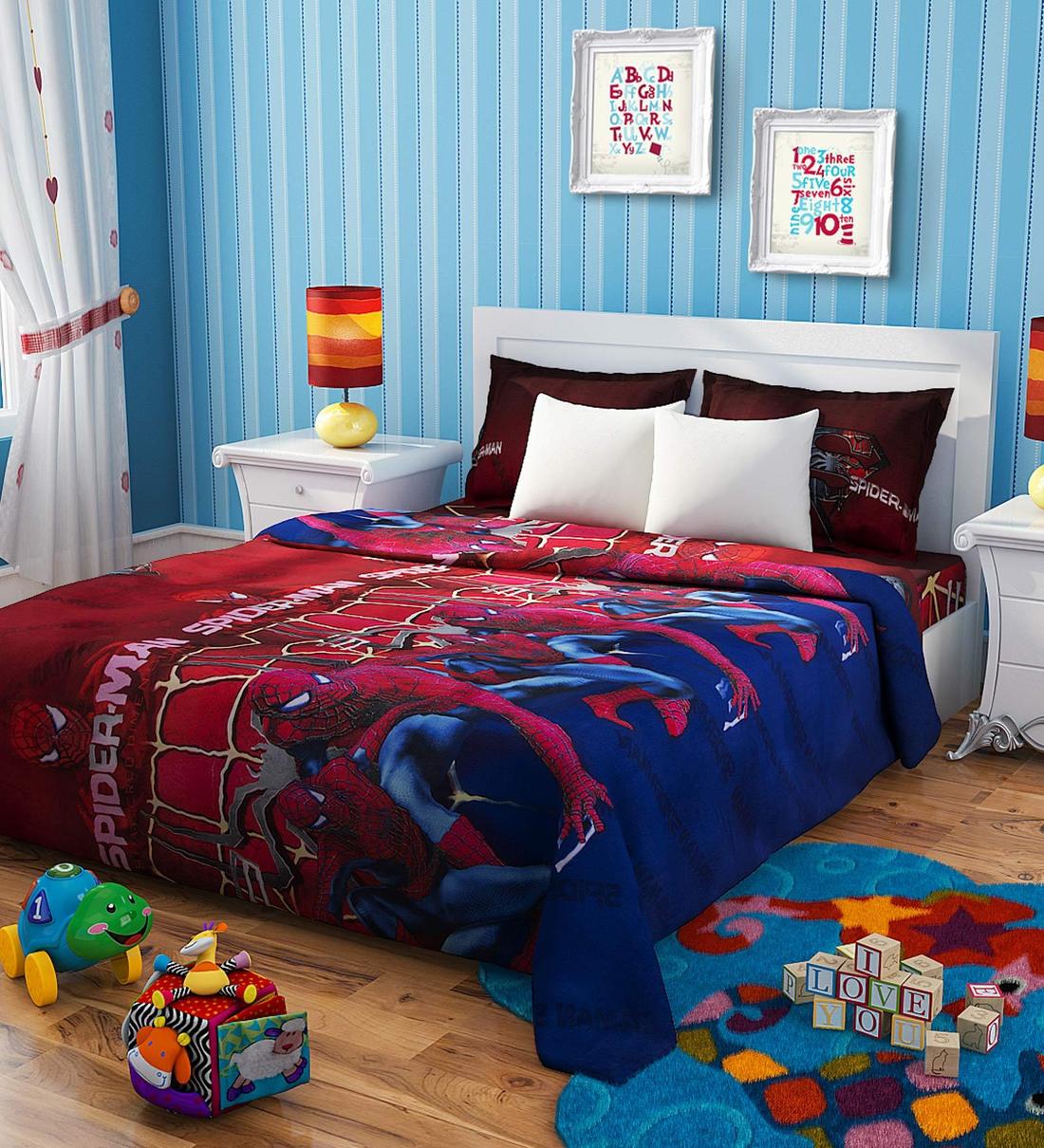 Buy Rago Kids Spiderman Double Bedsheet With 2 Pillow Covers Online Beds Bed Room Test Pepperfry Product