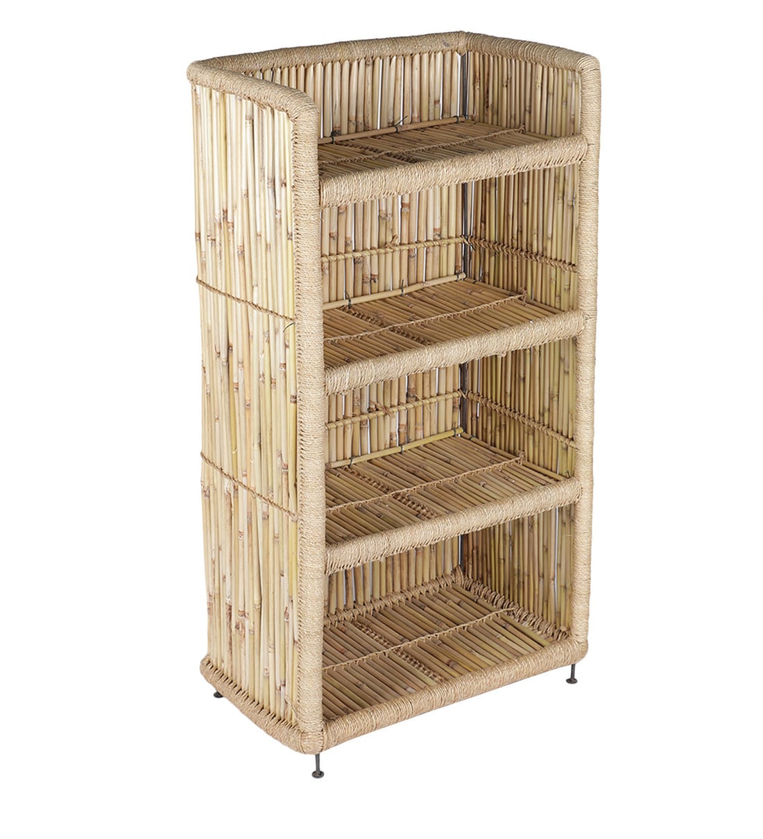 Buy Ethnic Hand Crafted Cane Book Shelf in Beige Colour by CDI Online