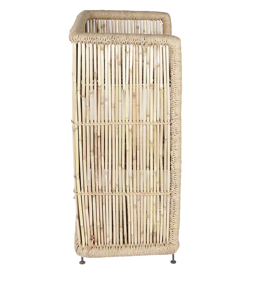 Buy Ethnic 3 Tier Cane Open Shoe Rack in Beige Finish Online Open