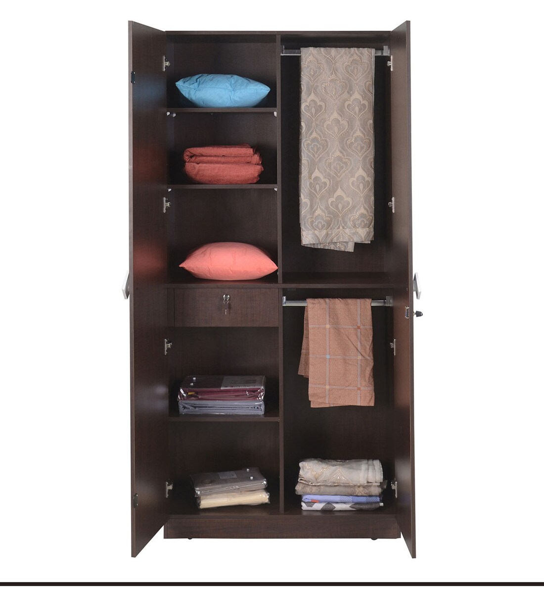Buy Ranchi 2 Door Wardrobe in Brown Maple Finish By Nilkamal Online