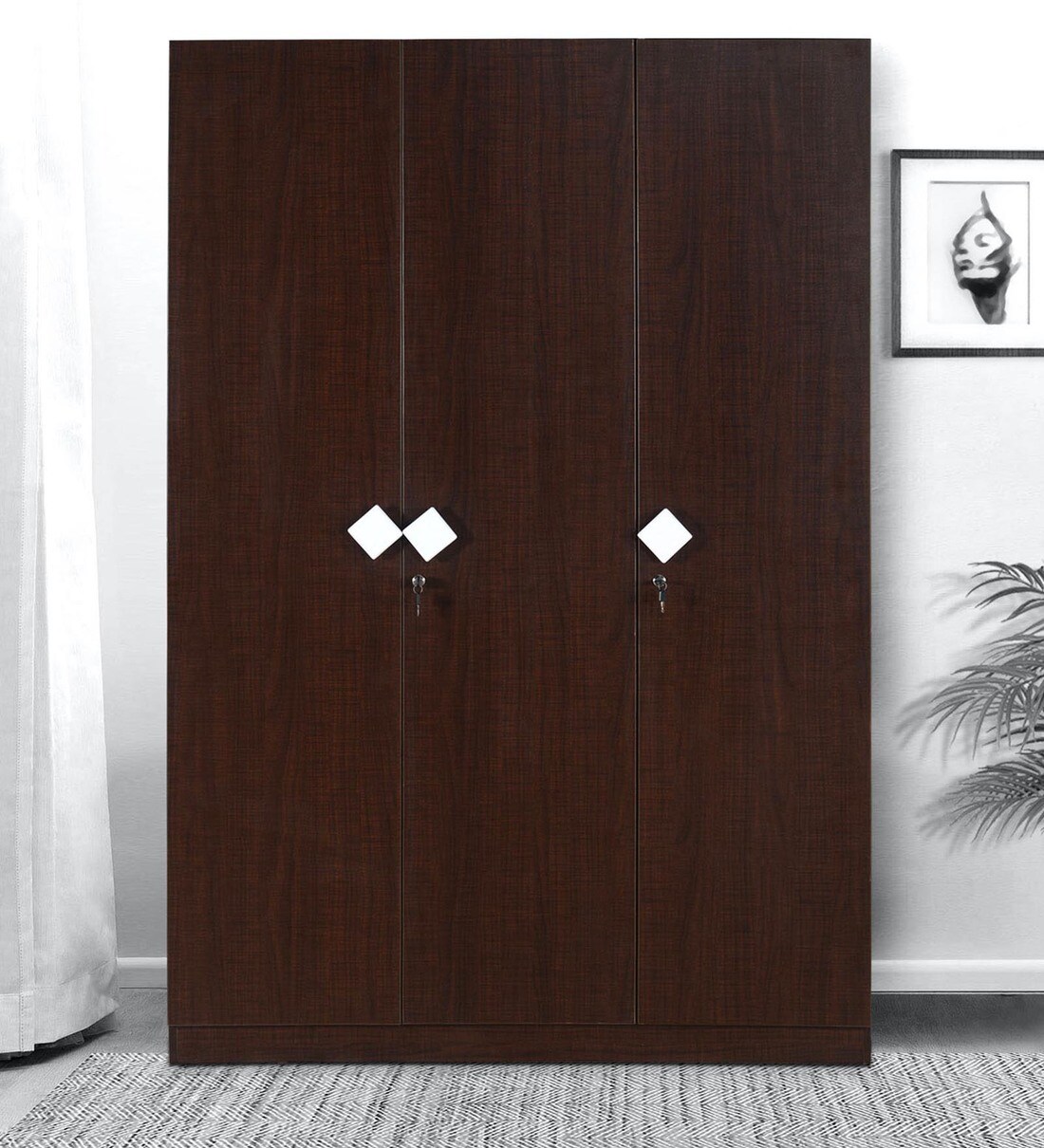 Buy Ranchi 3 Door Wardrobe in Brown Maple Finish at 59 OFF by Nilkamal