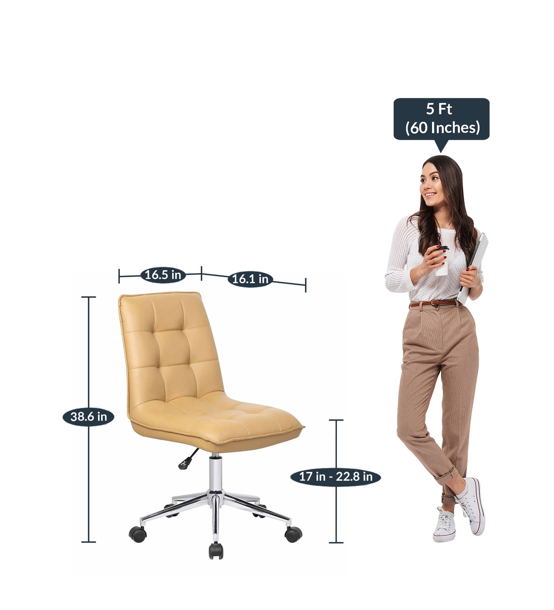 Buy Rawtenstall Low Back Executive Chair In Brown Colour By